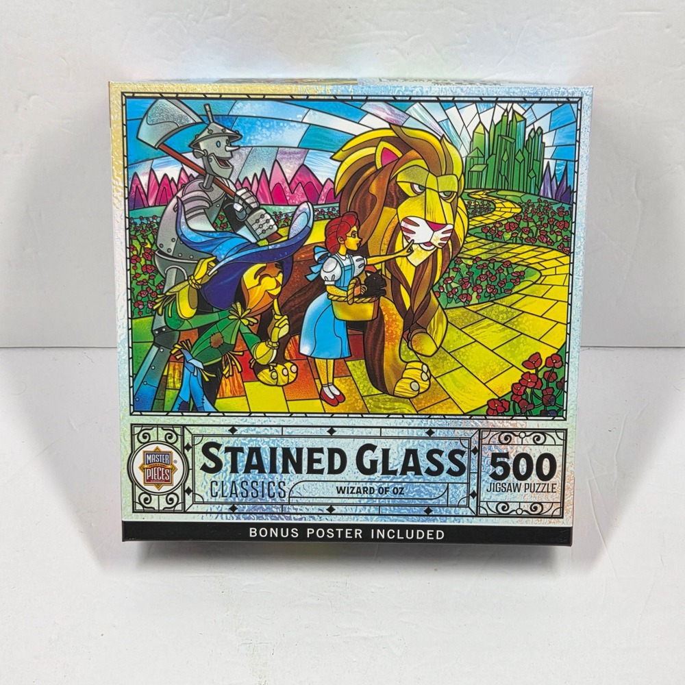 MasterPieces Wizard of Oz 500 Pc Puzzle Stained Glass Classics FACTORY MISPRINT